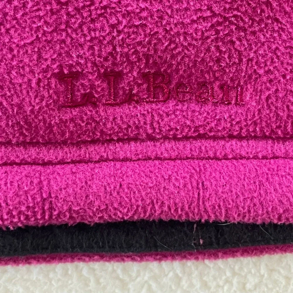 LL Bean‎ Womens Small Fleece Jacket Pink Polartec Full Zip Mock Neck 0FJW2